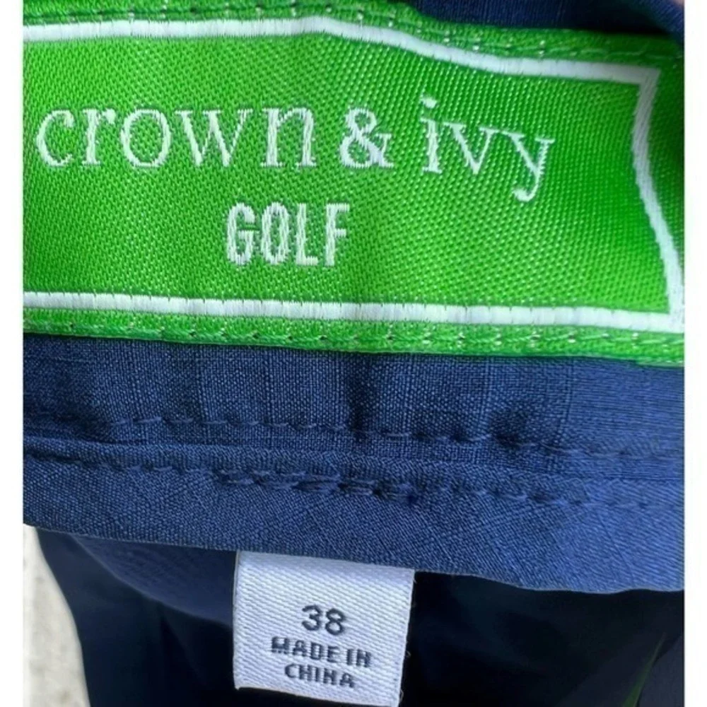 Crown & Ivy blue golf shorts NWT 38”
